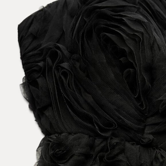 Zara Structured Floral Mini Dress NWT Black Size XL Blogger Fav - Picture 6 of 12